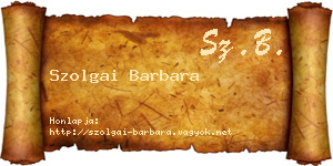 Szolgai Barbara névjegykártya